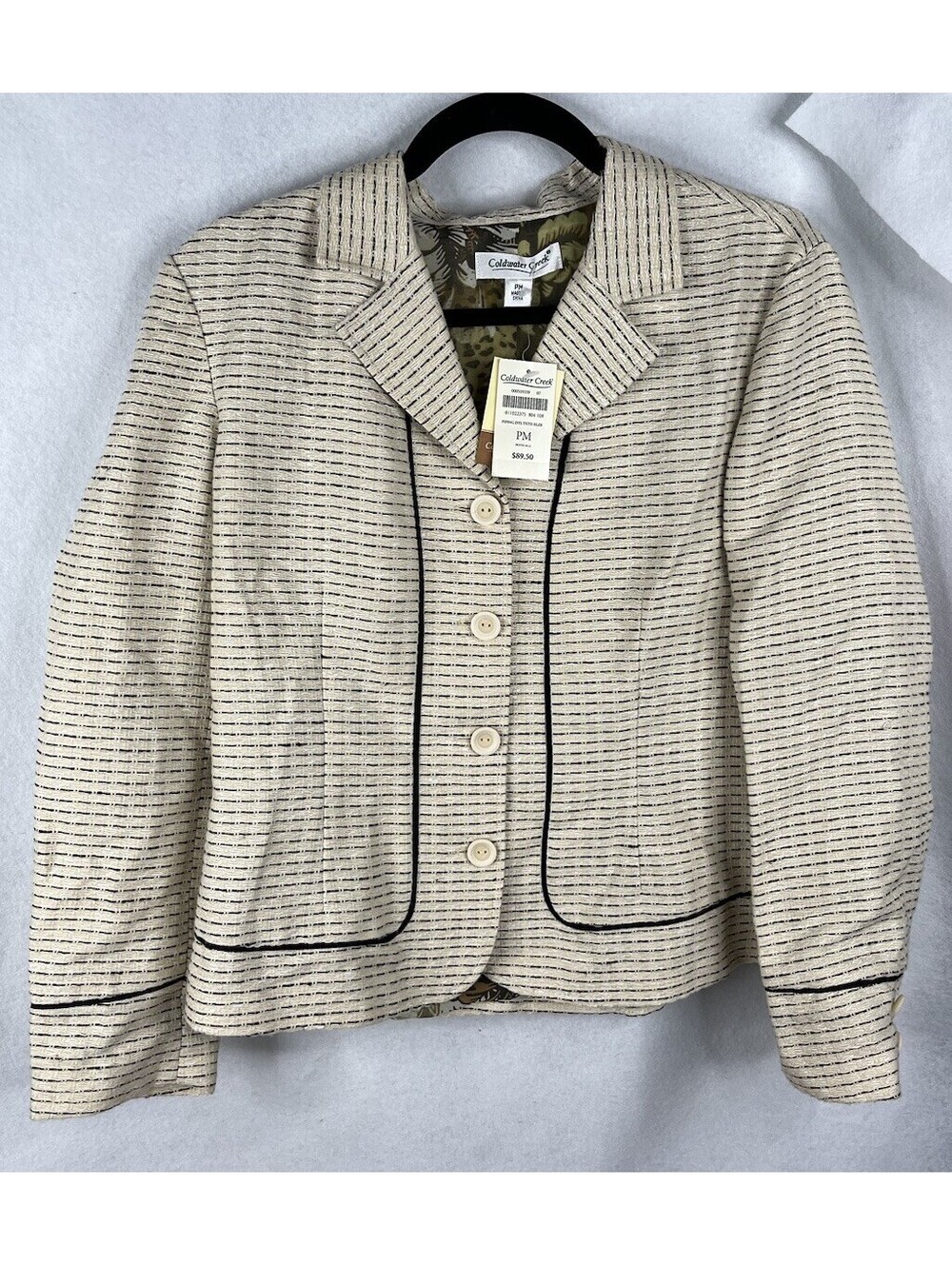 NWT Coldwater Creek Long Sleeve Fall Tweed Jacket Textured Blazer PM